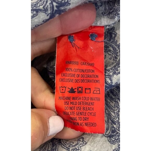 Robert Graham Blue Pinstripe Button Down Shirt Paisley Contrast Size Large - Picture 12 of 13